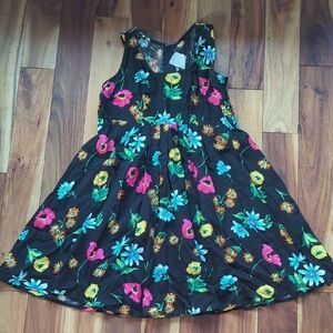 All that Jazz Black Dress with Multicolor Floral Pattern